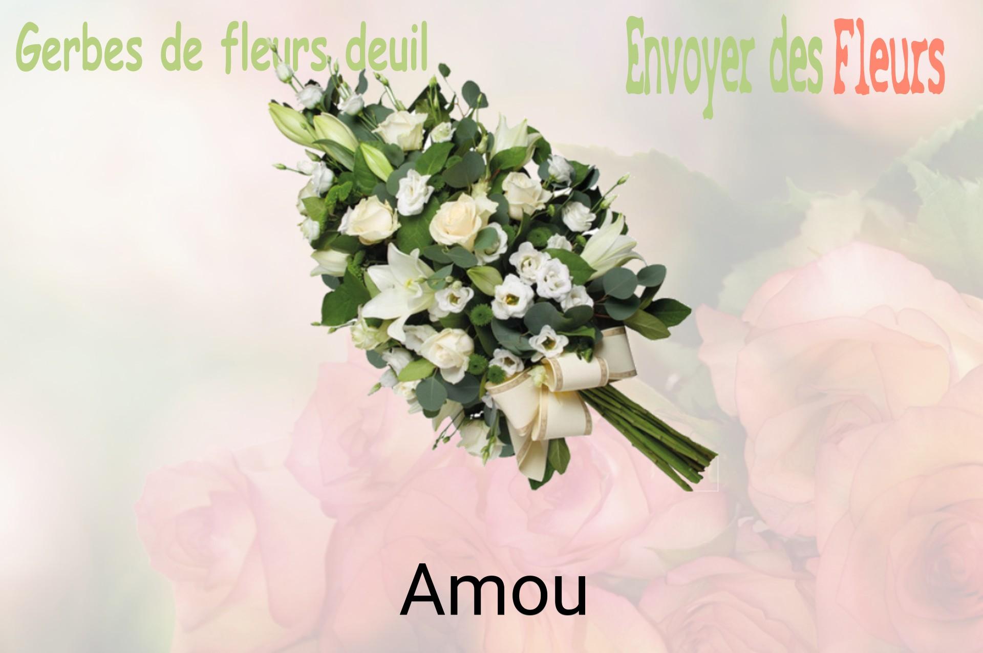 Gerbe de fleurs de deuil livrée à Amou